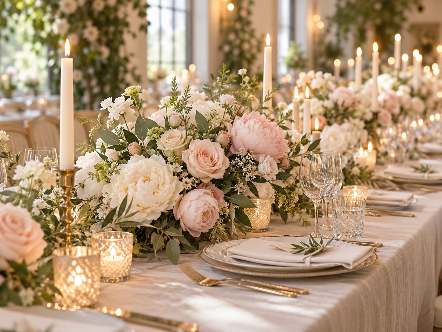 Table de mariage fleurie