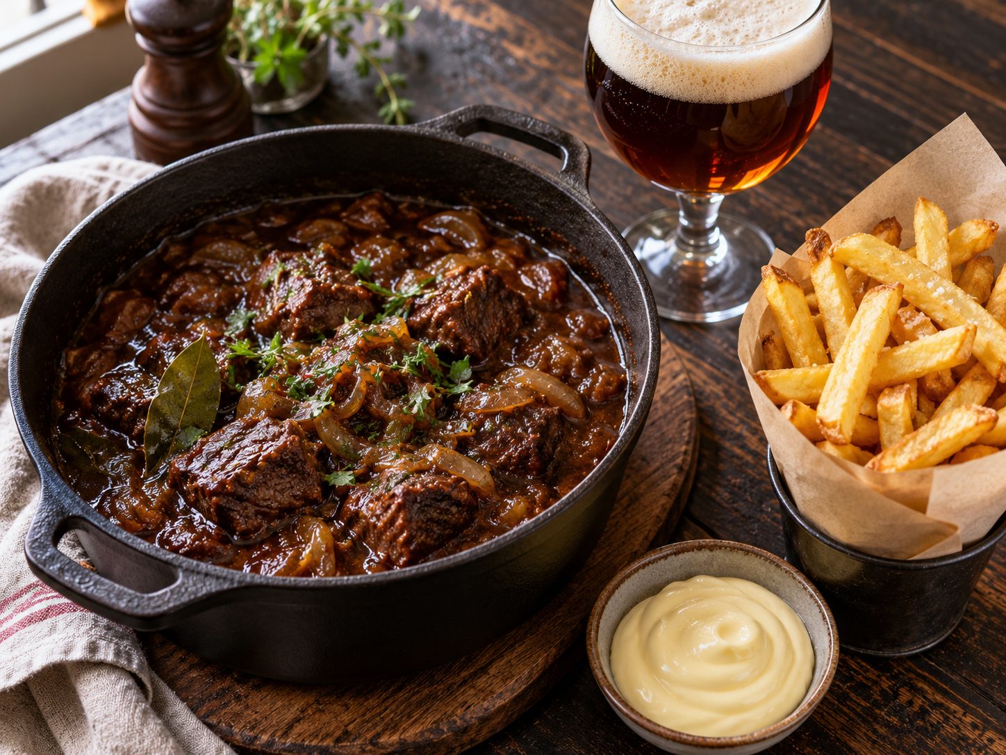 Carbonnade à la bière brune et frites