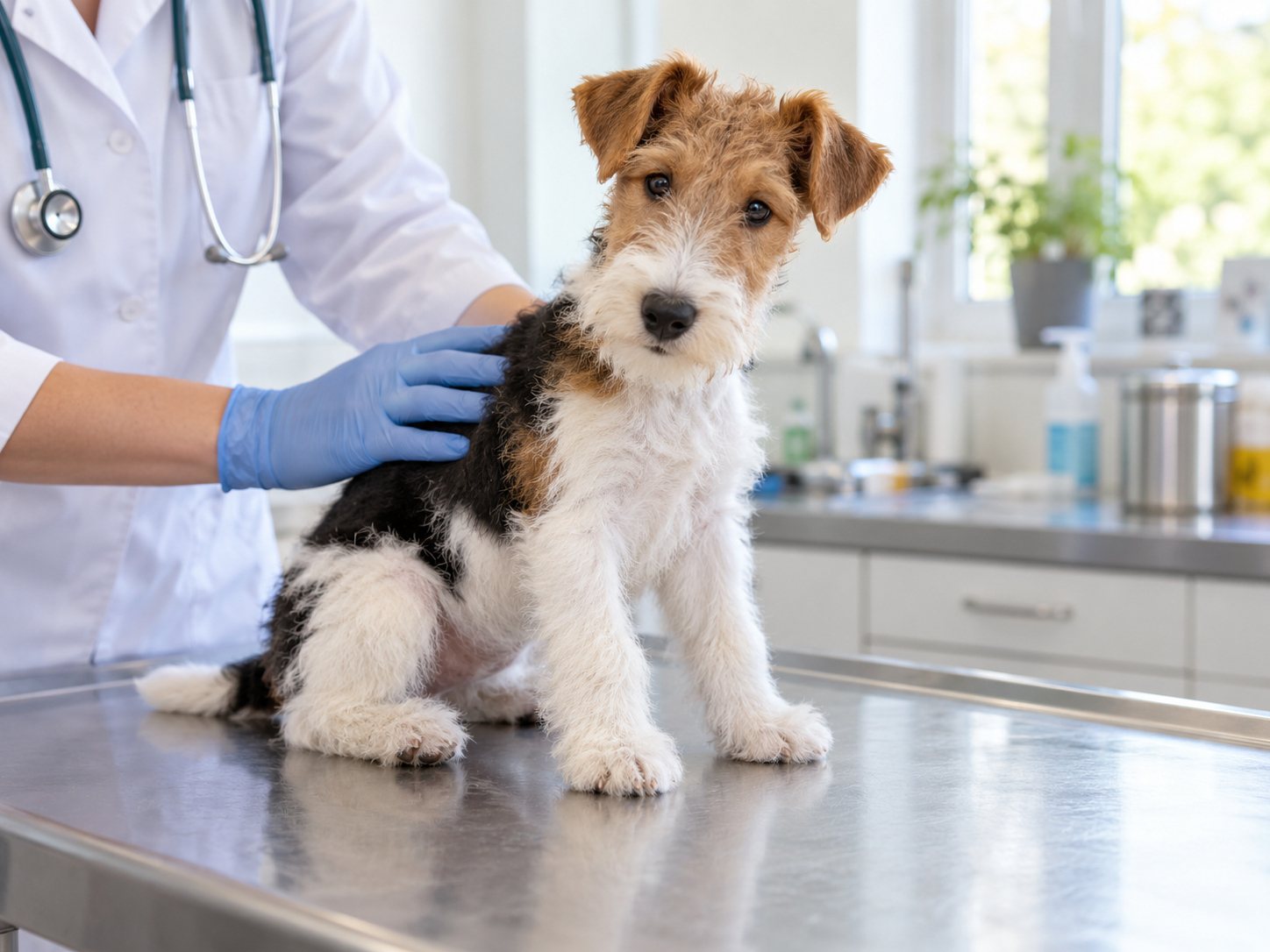 Chiot à sa première visite